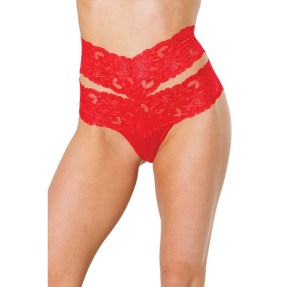 Sexy High Waist Thong- Coquette - 22333 - RED